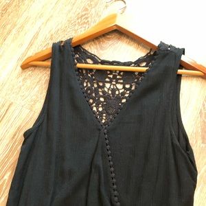 Solemio Black Embroidered Romper